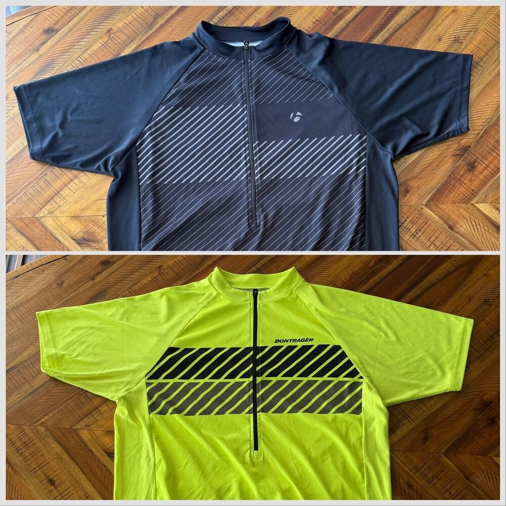 Bontrager Cycling Jersey Bundle 2 Mens medium half Zip Road Bike MTB High Vis